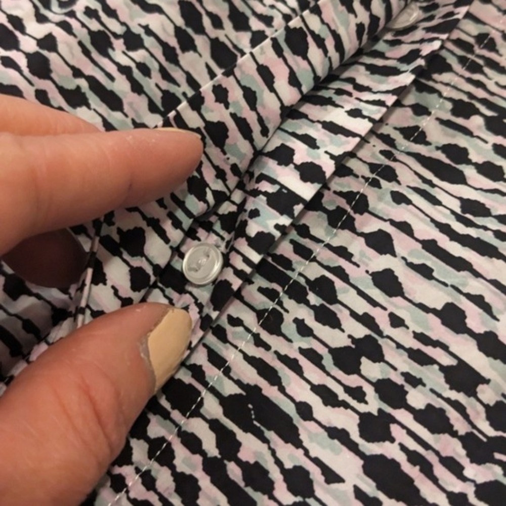 COS Women Black White Abstract Print Cotton 3/4‎ Sleeve Blouse Sz 10 - Picture 3 of 7